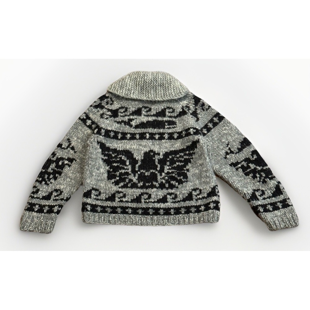 Vintage Thunderbird Cowichan Sweater S Navajo Aztec Whale Chimayo Ortega RRL